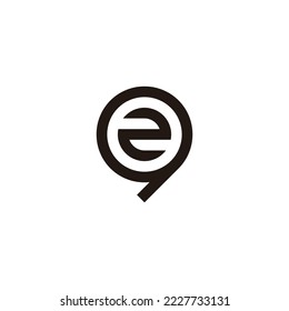 Number 2 in 9, circle geometric symbol simple logo vector