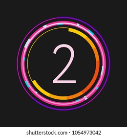 Number 2, abstract bright vector design element