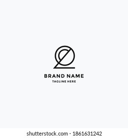 number 2 abstract logo line art vector logo design