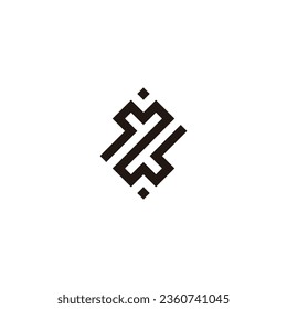 Abstrakte Nummer 2, quadratische geometrische Symbole mit einfachem Logo, Vektorgrafik