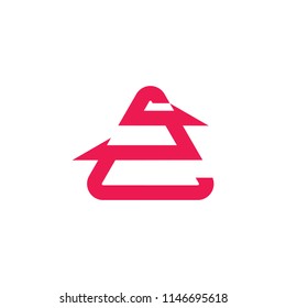number 2 abstract triangle logo vector