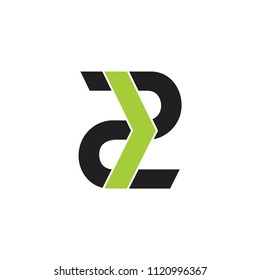 number 2 with arrow geometric logo vector