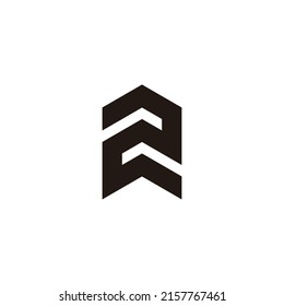 Number 2 arrow geometric symbol simple logo vector