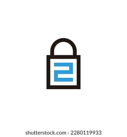 Bolsa número 2, símbolo geométrico cuadrado simple vector logo