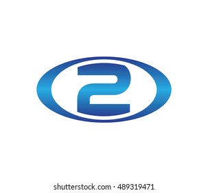 Number 2 Blue Oval Logo Template Stock Vector (Royalty Free) 489319471 ...