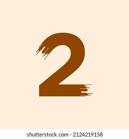Logo del estilo del pincel número 2 o diseño de la plantilla de símbolos