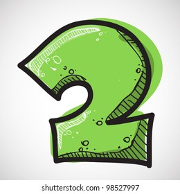 number 2 from candy alphabet. vector illustration