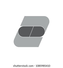 number 2 capsule shape design logo vector