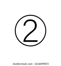 Número 2 En El Icono Del Vector Círculo