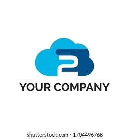 number 2 cloud modern logo vector