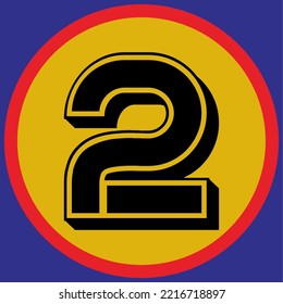 number "2" with colorful attractive design in vector shape