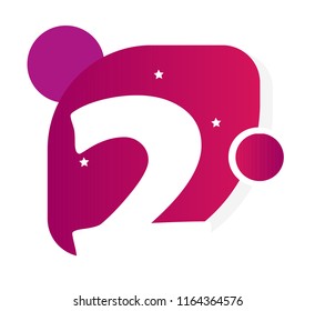 Number 2 colorful. Vector illustration