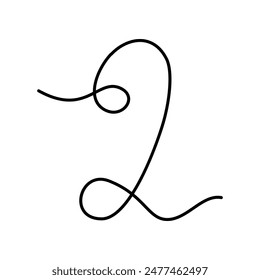 Number 2 continuous line. Number two Hand drawn Line Art design concept. Transparent background - Powered by Shutterstock - Get 15% off with code: PIKWIZARD15