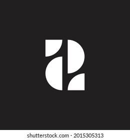 number 2 curves basic shape logo vector
