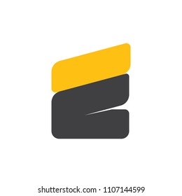 number 2 curves design logo vector