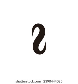 number 2 curves, elegant geometric symbol simple logo vector