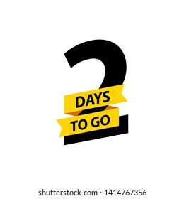 Number 2 of days to go. Collection badges sale, landing page, banner.Vector illustration.