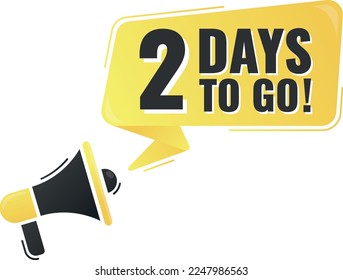 Number 2 of days left to go. Badge with, sale, landing page, banner.