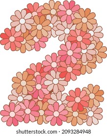 Number 2 design from a bunch of flowers