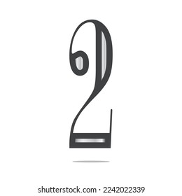 number 2 design isolated white background. number 2 icon vector illustration.