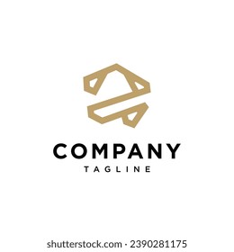 number 2 diamond stone logo icon vector template.eps