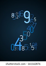 Number 2 from different numbers typography vector font