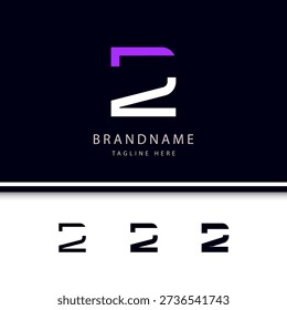 Number 2, digital numeral two, including set of three different cyber numbers, vector illustration 10EPS
