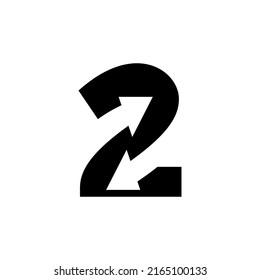 number 2 double arrow icon logotype