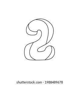 number 2 drawing, vector illustration