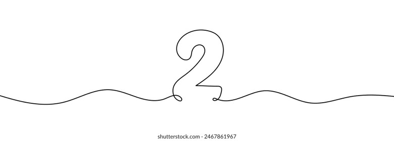 Number 2 is drawn by continuous line drawing. Editable line. Vector illustration.