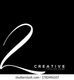 Number 2 Dynamic White Typography Logo Template