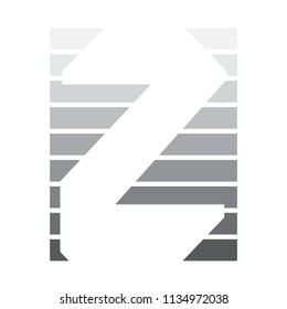 number 2 flat gradient monochrome shape modern vector geometric design