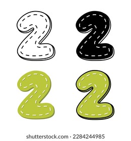 Número 2 aislado en forma plana