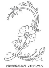 Número 2. Fuente Flolal. Ilustración vectorial.
