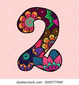 Ilustración de arte de vectores florales número 2.