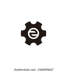 Number 2 gear geometric symbol simple logo vector