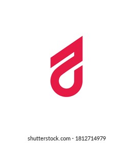 number 2 geometric arrow line design logo vector