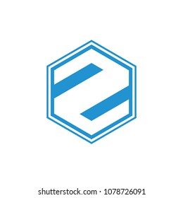 number 2 geometric hexagon shape logo 
