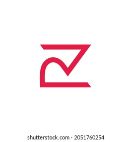number 2 geometric line arrow logo vector