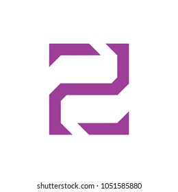 number 2 geometric lines logo