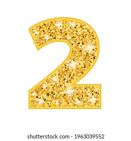 Number 2 Glitter Icon Clipart Image Stock Vector (Royalty Free ...