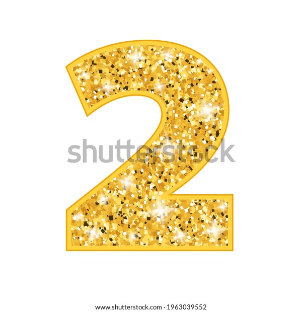 Number 2 Glitter Icon Clipart Image Stock Vector (Royalty Free ...