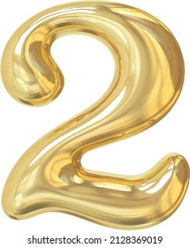 Estilo 3d dorado número 2
