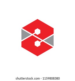 number 2 hexagon logo vector