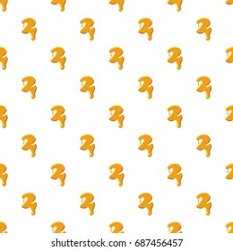 Number 2 from honey pattern seamless repeat in cartoon style vector illustration