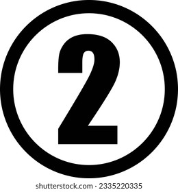 Number 2 icon circle vector illustration isolated on white background . Number two icon
