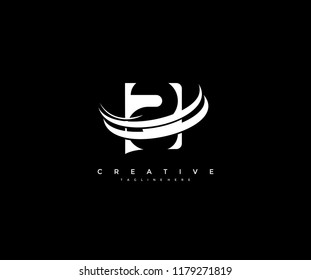 Number 2 Inside Square Creative Modern Monogram Elegant Three Swoosh Logo