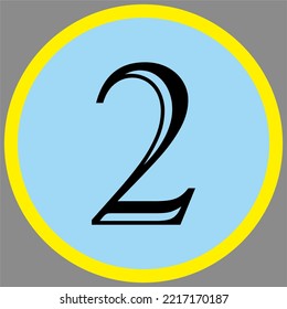 number "2" with an interesting font and color in vector form