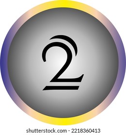 number "2" with an interesting font and color in vector form