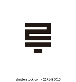 Number 2, lamp geometric symbol simple logo vector